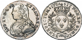 FRANCE, Royaume, Louis XV (1715-1774), AR demi-écu aux rameaux d''olivier, 1726AA, Metz. D/ B. habillé à g., décoré de la croix du Saint-Esprit. R/ Ec...