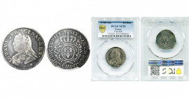 FRANCE, Royaume, Louis XV (1715-1774), AR cinquième d''écu aux rameaux d''olivier, 1731AA, Metz. D/ B. habillé à g., décoré de la croix du Saint-Espri...