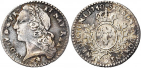 FRANCE, Royaume, Louis XV (1715-1774), AR vingtième d''écu au bandeau, 1740AA, Metz. D/ T. à g., ceinte d''un bandeau. R/ Ecu de France couronné, entr...