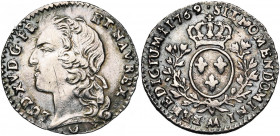 FRANCE, Royaume, Louis XV (1715-1774), AR dixième d''écu au bandeau, 1769AA, Metz. D/ T. à g., ceinte d''un bandeau. Différent: croissant. R/ Ecu de F...