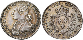 FRANCE, Royaume, Louis XVI (1774-1793), AR dixième d''écu aux rameaux d''olivier, 1786A (sur 1785), Paris. Deuxième semestre. D/ B. habillé à g., les ...
