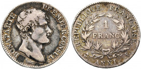 FRANCE, Consulat (1799-1804), AR 1 franc, an XIL, Bayonne. Gad. 442.
Beau (Fine)