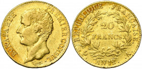FRANCE, Consulat (1799-1804), AV 20 francs, an 12A, Paris. Gad. 1020. Fines griffes.
Très Beau (Very Fine)