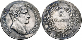 FRANCE, Consulat (1799-1804), AR 5 francs, an 12A, Paris. Gad. 577.
Très Beau (Very Fine )