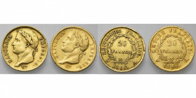 FRANCE, Napoléon Ier (1804-1814), lot de 2 p. de 20 francs: 1807 et 1811A, Paris. Gad. 1024, 1025.
presque Très Beau (about Very Fine)