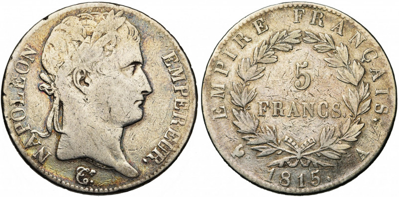 FRANCE, Napoléon Ier, période des Cent-Jours (1815), AR 5 francs, 1815A, Paris. ...