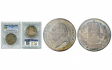 FRANCE, Louis XVIII, seconde restauration (1815-1824), AR 5 francs, 1823L, Bayonne. Gad. 614. Petits coups. Belle patine. Gradé PCGS MS64.
Fleur de C...