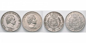 ITALIE, SAVOIE et SARDAIGNE, Charles Félix (1821-1831), lot de 2 p.: 5 lire 1827, Gênes et 1828, Turin.
Beau à Très Beau (Fine - Very Fine)