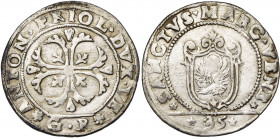ITALIE, VENISE, Antonio Priuli (1618-1623), AR quarto di scudo della croce (35 soldi), s.d. (1618-1620). Sigle GR (Giacomo Renier). D/ Croix ornée, ca...