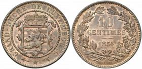 LUXEMBOURG, Guillaume III (1849-1890), Cu 10 centimes, 1854, Bruxelles. Weiller 254a; P. L264-1. Cuivre rouge.
Superbe à Fleur de Coin (Extremely Fin...