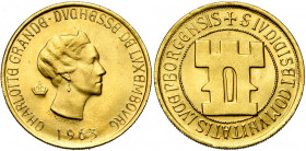 LUXEMBOURG, Charlotte (1919-1964), AV module de 20 francs, 1963. Millénaire de Luxembourg. Probst 02A.
Superbe (Extremely Fine)