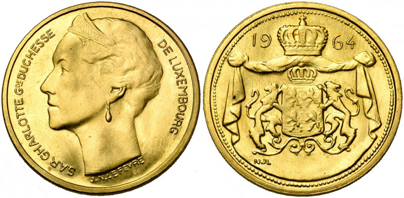 LUXEMBOURG, Jean (1964-2000), AV module de 40 francs, 1964. Grande-duchesse Char...