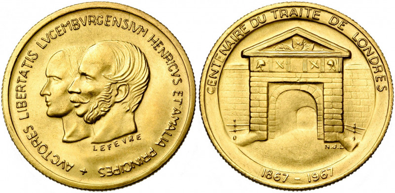 LUXEMBOURG, Jean (1964-2000), AV module de 40 francs, 1967. Centenaire du Traité...
