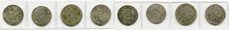 NEDERLAND, lot van 4 scheepjesschellingen (6 stuiver): Gelderland, 1709; West-Fr...