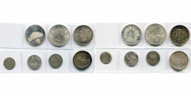 lot de 7 p. en argent figurant des navires: Autriche, 500 schilling 1984; Bermudes, crown 1959; Canada, 1 dollar 1949; Danemark, Frederik V, 12 skilli...