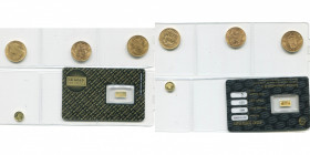 lot de 4 p.: Australie, Victoria, souverain 1899M, Melbourne; France, Troisième République, 20 francs 1908; Pays-Bas, Wilhelmina, 10 gulden 1913; Chin...