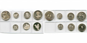UNITED ARAB EMIRATES, lot of 7 pcs: Al-Fujairah, 5 ryals AH 1389/1970 (J.O. Munich); Sharjah, 1 riyal (Mona Lisa), 2 riyals (Cup Jules Rimet) and 5 ri...