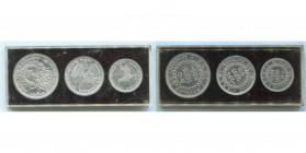 CAMBODIA, Norodom Sihanouk (1941-1955), set of 3 patterns: 10, 20 and 50 centimes 1953 (aluminium). Lecompte 148, 151, 154. In a plastic holder from t...