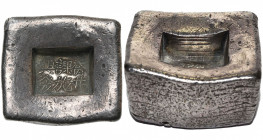 CHINA, AR square 10 tael sycee. 369 g. Aftercast (?).
Very Fine (Very Fine)