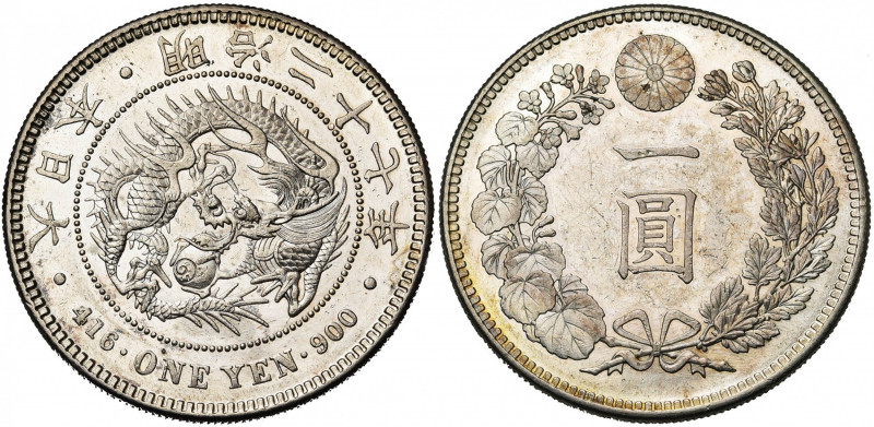 JAPAN, Mutsuhito (1867-1912), AR 1 yen, Meiji 27 (1894). Y. A25-3. Minor scratch...
