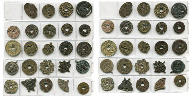 lot of 24 pcs, charms and amulets from China, Korea and Japan.