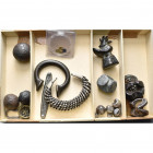 lot of 25 pcs, including: India, gold fanam (5); Thailand, bullet coinage (7); Laos, tamlung (2; Luang Praban, lat (canoe money); Siam, bird weight; b...