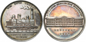 AUTRICHE, AR médaille, 1837. Ouverture du chemin de fer de Vienne à la Galicie. D/ Une locomotive à d. R/ A P KAISER FERDINAND NORDBAHN Vue de la gare...