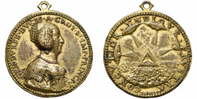 PAYS-BAS MERIDIONAUX, AE doré médaille, s.d. (vers 1635), Goret. Geneviève d''Urfé, duchesse de Croy. D/ GEN· DVRFE· DVCIS· A· CROY· St· IMP· PRINCI B...