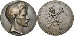 BELGIQUE, AE médaille, 1933, Bonnetain. Centenaire de la naissance de Félicien Rops. D/ T. de l''artiste namurois à d. R/ COMMEMORATION DU CENTENAIRE/...