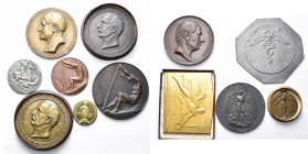 BELGIQUE, lot de 12 médailles, dont: 1852, Théodore Verhaegen; 1909, 75e anniversaire de l''Université Libre de Bruxelles (AR); 1935, Exposition unive...