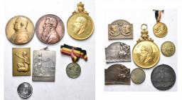 BELGIQUE, lot de 14 médailles de Morlanwelz, dont: 1884, Festival musical (2, dorées); 1895, Souvenir du festival (AR); 1896, A. Briart; 1903, Charbon...