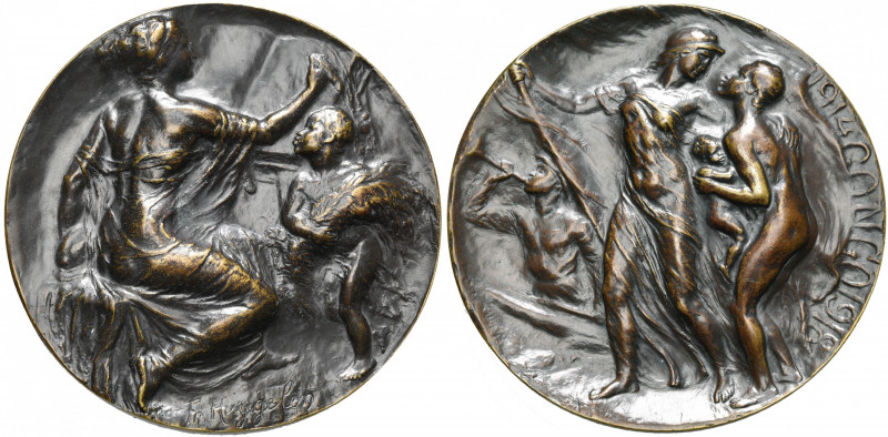 CONGO BELGE, AE médaille, s.d. (1920), Huygelen. Souvenirs des campagnes africai...