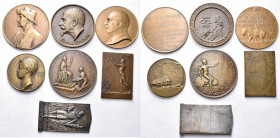 CONGO BELGE, lot de 7 médailles et plaquettes: 1909, P. Wissaert, Retour d''Afrique du prince Albert; 1921, Devreese, Alexandre Delcommune (1855-1922)...