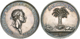 DANEMARK, AR médaille, s.d., Gianelli. Prix de l''Académie royale de peinture, sculpture et architecture. D/ T. de Frederik V (1746-1766) à d. R/ ALLI...