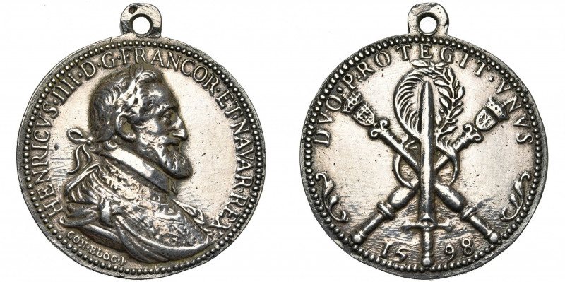 FRANCE, AR médaille, 1598, Conrad Bloc. Paix de Vervins entre la France et l''Es...
