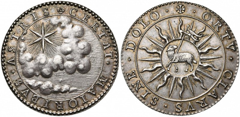 FRANCE, AR médaille, s.d. (début du 17e s.). D/ + CERTAT MAIORIBVS ASTRIS Etoile...