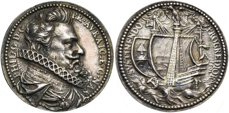 FRANCE, AR médaille, 1605, G. Dupré. Philippe Guillaume, prince d''Orange, comte...