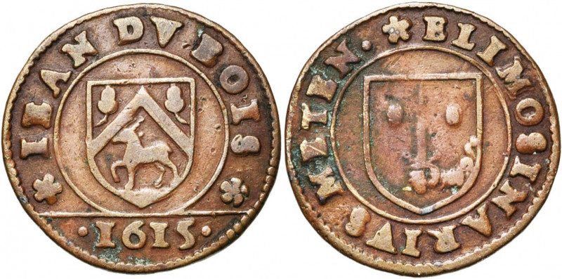 FRANCE, Cu jeton, 1615. Jean Dubois, aumônier de la cathédrale de Metz. D/ IEAN ...