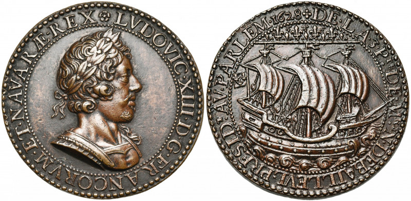 FRANCE, AE médaille, 1628, Pierre Regnier. 3e prévôté de Nicolas de Bailleul. D/...