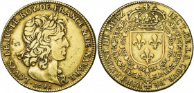 FRANCE, Laiton jeton, 1641, Warin (non signé). Occupation royale de la Lorraine. Cour de Parlement de Metz. D/ T. l. de LouisXIII à d. R/ Ecu de Franc...