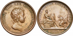 FRANCE, AE médaille, 1646, Mauger. Prise de Dunkerque par le duc d''Enghien. D/ T. de Louis XIVenfant à d. R/ VIRES HOSTIVM NAVALES ACCISAE Un matelot...