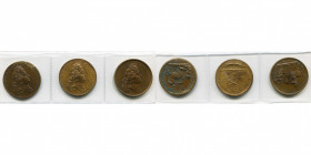 FRANCE, lot de 3 médailles à l''effigie de Louis XIV: 1674, Le Blanc, Combat de Ladenburg (taches de vert-de-gris); 1678, Le Blanc, Paix de Nimègue; 1...
