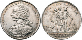 FRANCE, AR jeton, 1760, J.-C. Roettiers. Charles-Louis-Auguste Foucquet de Belle-Isle, fondateur de l''Académie de Metz. D/ B. à g. R/ L''Agriculture,...