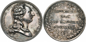 FRANCE, AR médaille, 1781, Duvivier (non signée). Centenaire de l''annexion de Strasbourg à la France. D/ T. de Louis XVI à d. R/ Dans une couronne, A...