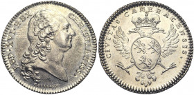 FRANCE, AR jeton, s.d. (vers 1780), Gatteaux. Ville de Cambrai. D/ T. nue de Louis XVI à d. R/ Aigle bicéphale couronnée aux armes de la ville. Feu. 6...
