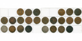 FRANCE, lot de 12 jetons municipaux de Lyon (30 mm): 1709, 1731, 1733, 1737, 1739, 1741, 1747, 1749, 1757 (AR), 1761, 1763, date illisible.
Beau à Tr...