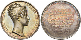 FRANCE, AR médaille, 1824, Dubois. Séjour de la duchesse de Berry à Dieppe. D/ T. diad. à d. R/ Inscription en dix lignes. Collignon 414. 42mm Fines g...