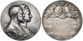 FRANCE, AR médaille, 1896, Vernon. Mariage du duc Louis d''Orléans et de l''archiduchesse Marie-Dorothée d''Autriche. D/ B. des époux à d. R/ Les écus...