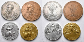 FRANCE, lot de 4 médailles: 1981, Lay, Jules Ferry - Enseignement primaire pour tous (AR et AE, 68 mm); s.d., Guiraud, Chambres de métiers de France (...