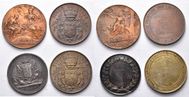 FRANCE, lot de 4 médailles: s.d. et 1874, Société régionale d''horticulture du Nord de la France à Lille (vermeil et AE, 60 mm); 1889, Bottée, Exposit...